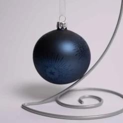Blue Glass Glitter Starburst Ball