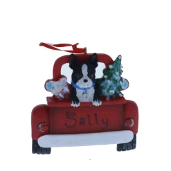 Boston Terrier In Back Of Truck Ornament