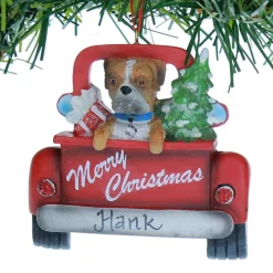 Boxer In Back Of Truck Ornament