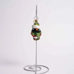 Bundled Up Feathered Friend Glass Gem Ornament