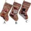 Burlap Christmas Characters Stocking