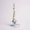 Candy Dotted Claus Glass Ornament