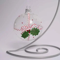 Clear Glass Gift Holly Ball
