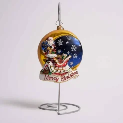 Crescent Moon Christmas Glass Ornament