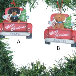 Dachshund In Back Of Truck Ornament
