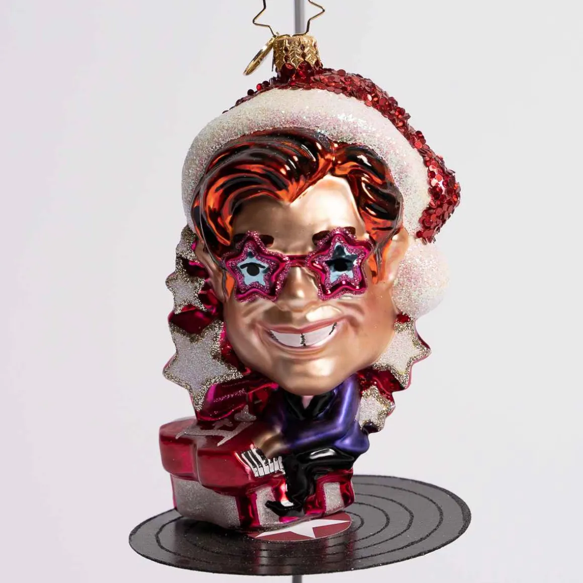Elton John Center Stage Glass Ornament