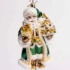 Emerald City Santa Glass Ornament