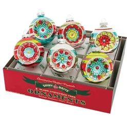Festive Fete 6 Count 3.25" Decorated Reflector Rounds