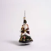 Festive Folk Santa Glass Ornament