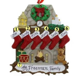 Fireplace With Stocking Family Of 6