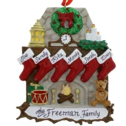 Fireplace With Stocking Family Of 6
