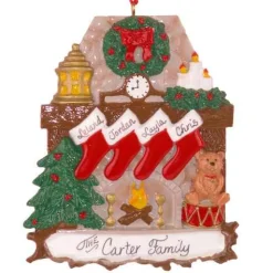 Fireplace With Stockings Family Of 4