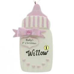 First Christmas Baby Girl Bottle
