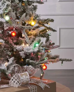7.5Ft Flocked Balsam Pine With G40 Lights