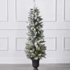 4.5Ft Flocked Potted Tree With Led Lights