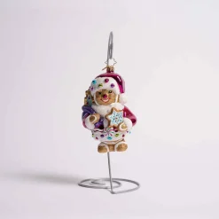 Gingersnap Santa Glass Ornament