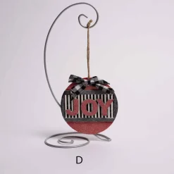 Gingham Holiday Round Ornament