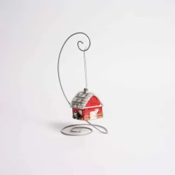 Glass Christmas Barn Ornament