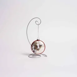 Glass Christmas Cow Ornament