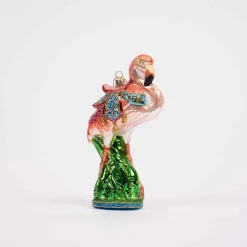 Glass Flamingo Ornament