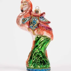 Glass Flamingo Ornament