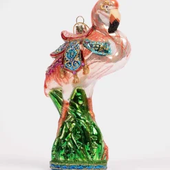 Glass Flamingo Ornament