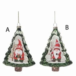 Glass Painted Gnome Tree Ornament