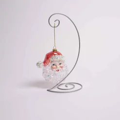 Glass Santa Face Ornament
