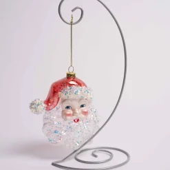 Glass Santa Face Ornament