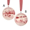 Glass Toile Santa Disc Ornament