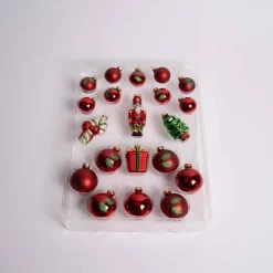 Gold Red Miniature Ornament Set Of 20
