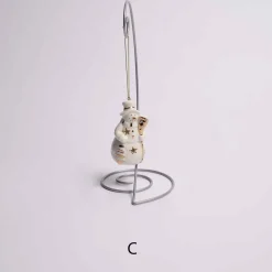 Gold White Snowman Ornament