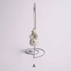 Gold White Snowman Ornament