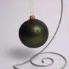 Green Glass Glitter Starburst Ball