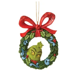 Grinch Peeking Thru Wreath Ornament