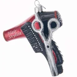 Hair Stylist Glass Ornament