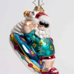 Ho Ho Holiday In The Sun Glass Ornament