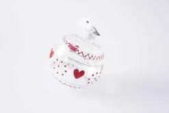 3In Glass Clear Heart Ball