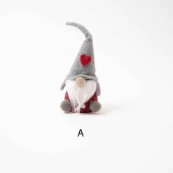 7In Red Grey Heart Gnome