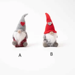 7In Red Grey Heart Gnome