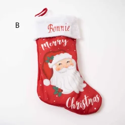 21In Red Grey Santa Face Stocking