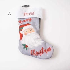 21In Red Grey Santa Face Stocking