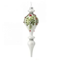 10In White Glass Berry Finial