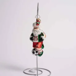 Kick It Like Kringle Glass Ornament