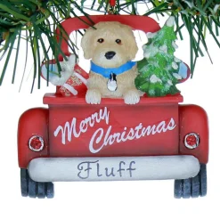 Labradoodle In Back Of Truck Ornament