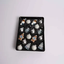 Light Blue Miniature Ornament Set Of 18