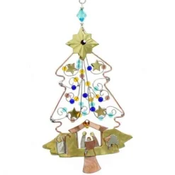 Metal Tree Nativity Ornament