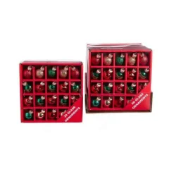 Mini Red Gold Green Glass Ornaments