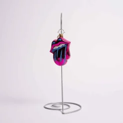 Neon Psychedelic Rolling Stones Glass Gem Ornament