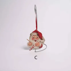 Nostalgic Santa With Candy Cane Ornament